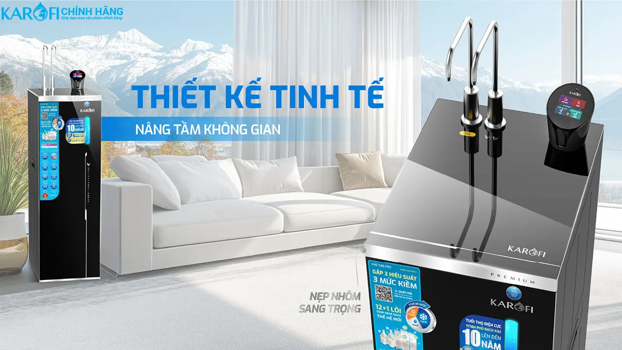 Máy lọc nước nóng lạnh Hydro-ion kiềm Karofi KAE-S86 PRO